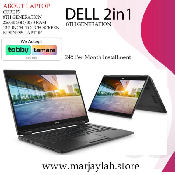 Dell Latitude 7390 2-in-1 Laptop,Touch screen Core i5-8Th-Generation